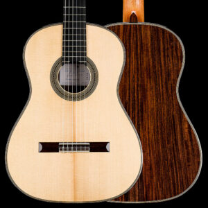 Classical guitar by Gerardo Centonze – an Italian master luthier. This guitar features a spruce top and an Indian rosewood body and offers a great, open sound.