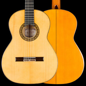 Spanish flamenco guitar from the professional series, model 1-FP, handcrafted in a workshop with a multi-generational luthiery tradition.